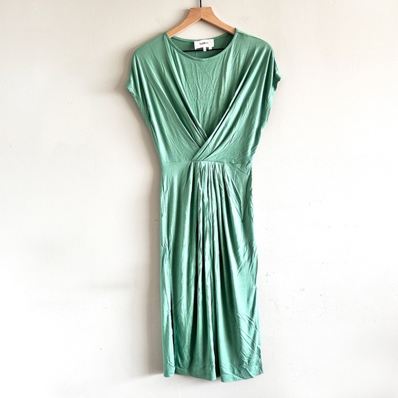 ba&sh Tisha Draped T-Shirt Dress | Green | Size XS, US 2 - Picture 3 of 16